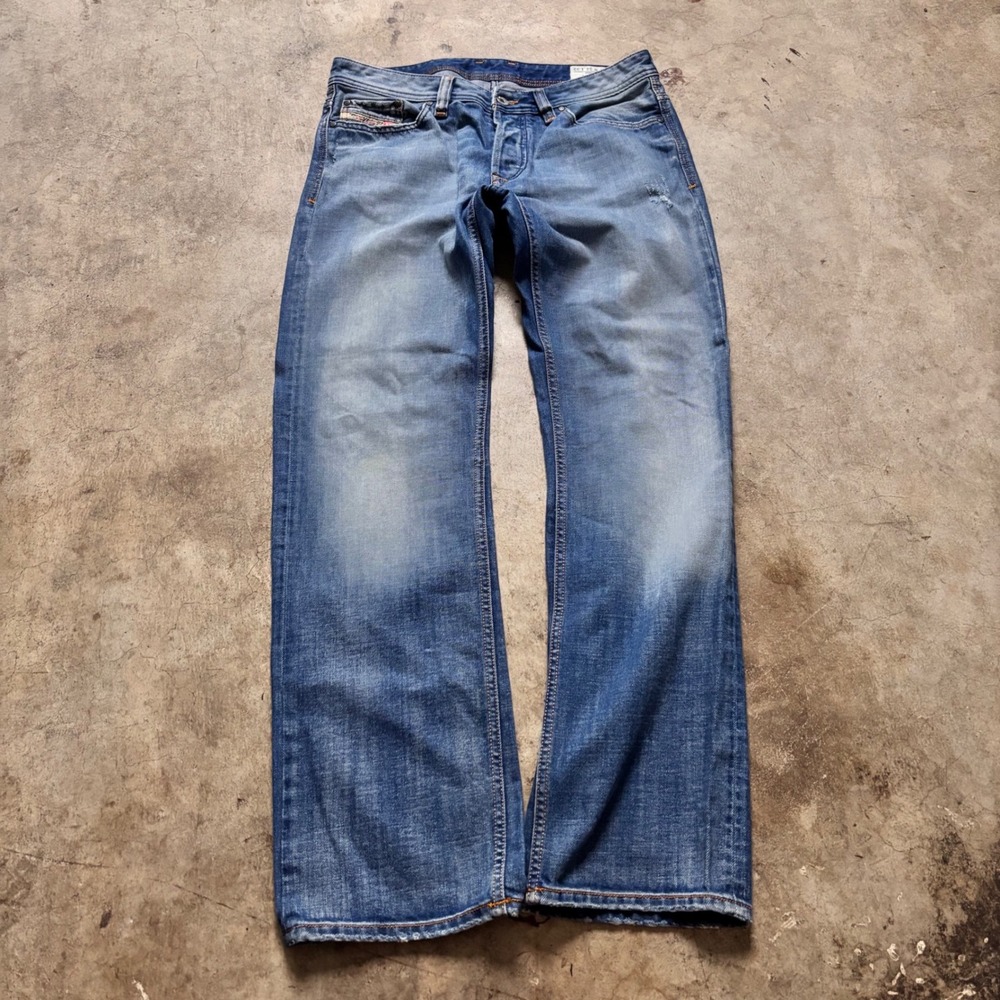 Diesel Viker Jeans W34 L32 Faded Blue Straight Leg Y2K Denim